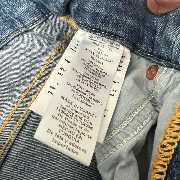 Good American High Rise Stretchy Skinny Crop Jeans Size 2/26 - Picture 4 of 5